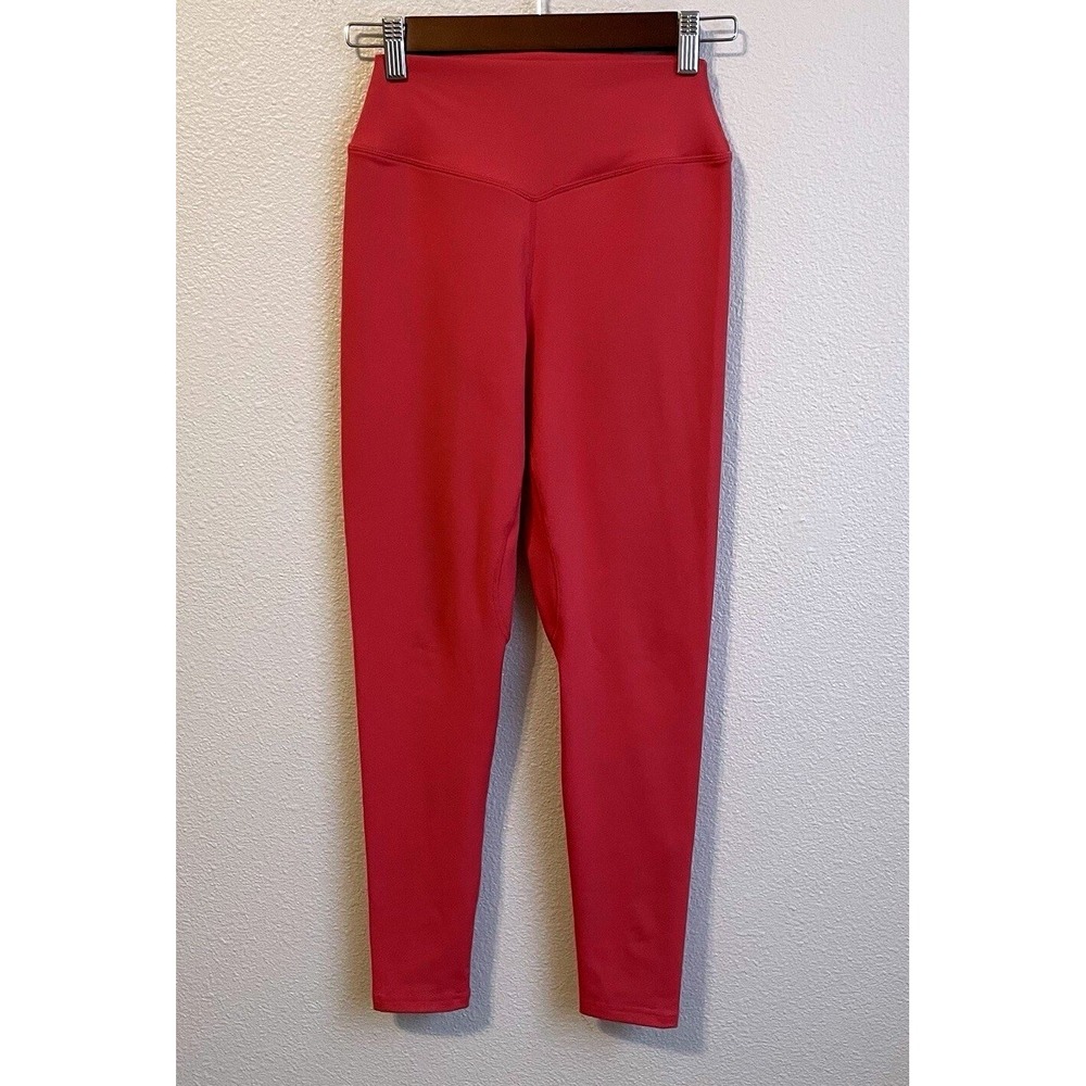 Balance Athletica Women XS High Waisted Leggings Coral Pink V-Waist Yoga